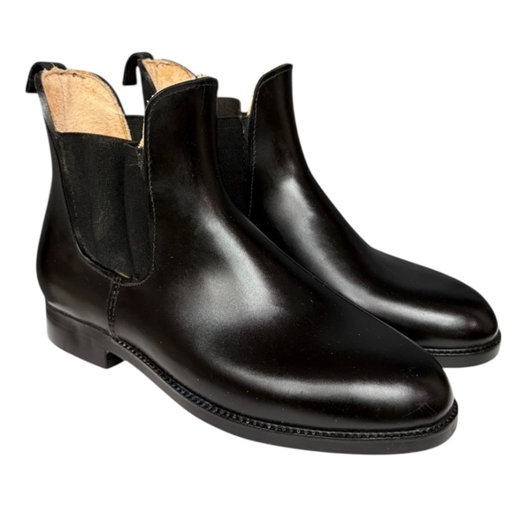 Vintage Black Riding Boots Chelsea Style Size 8 Handmade Italian Riding Boot